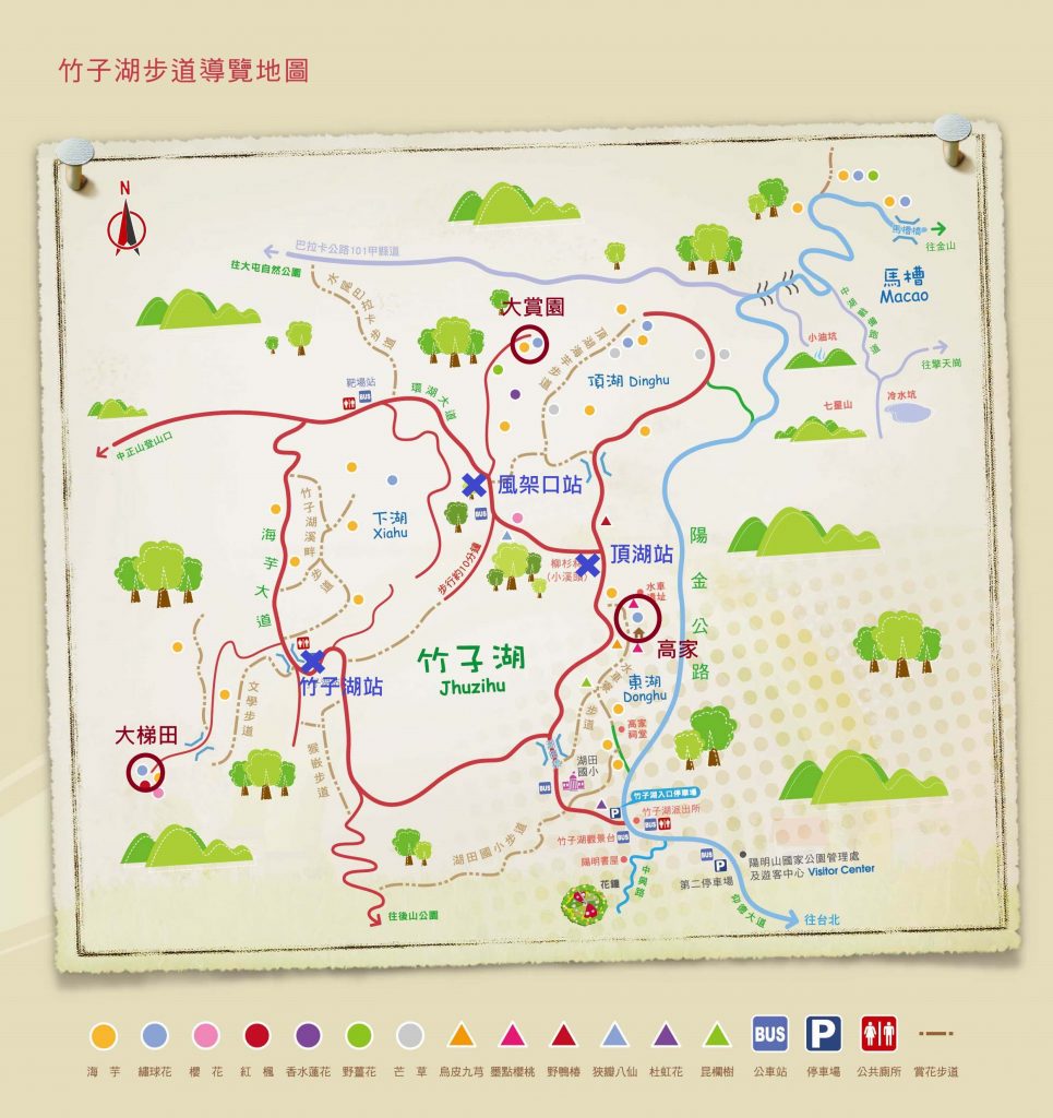 陽明山竹子湖路線地圖