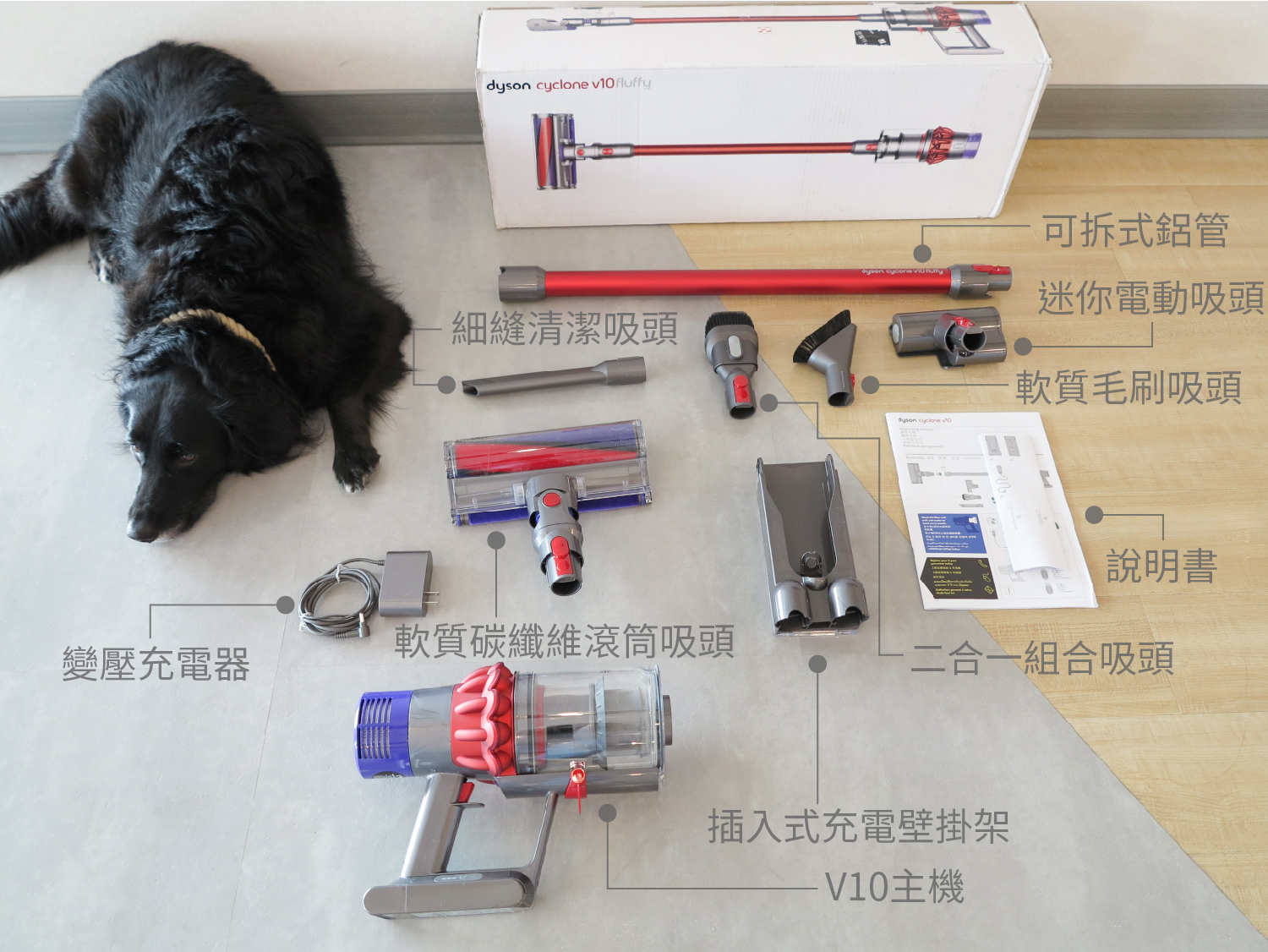 Dyson Cyclone V10 Fluffy無線吸塵器┃寵物塵螨剋星！抗過敏好物開箱