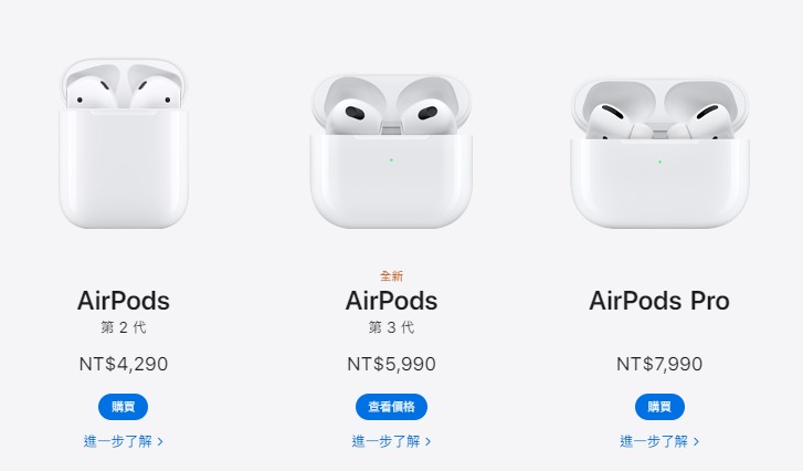 airpods 3功能價格比較