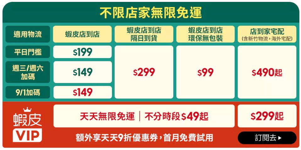 9月全站大免運